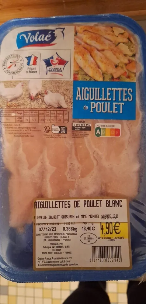 Aiguillette de poulet