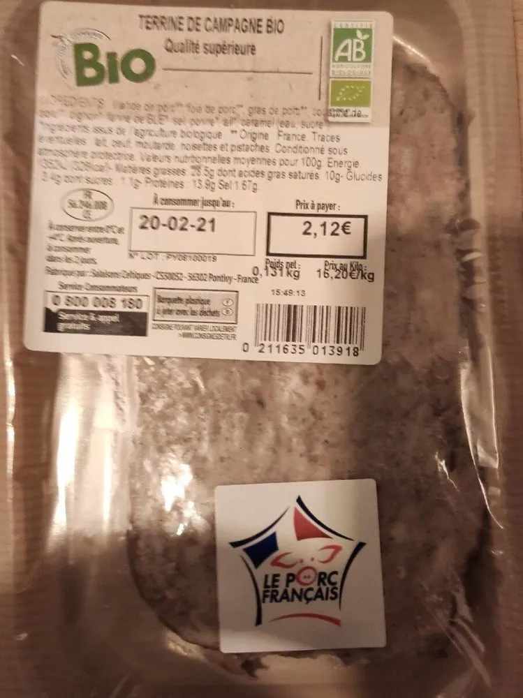 Terrine de campagne bio