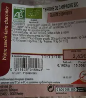 Terrine de campagne biologique