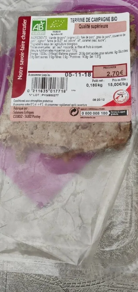 Terrine de campagne bio