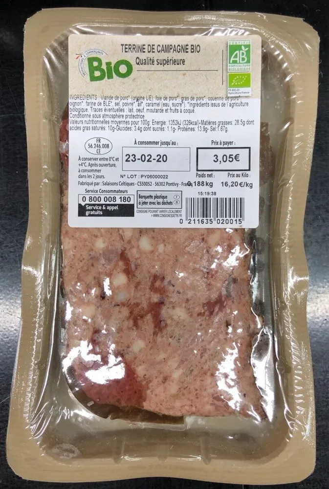 Terrine de campagne Bio