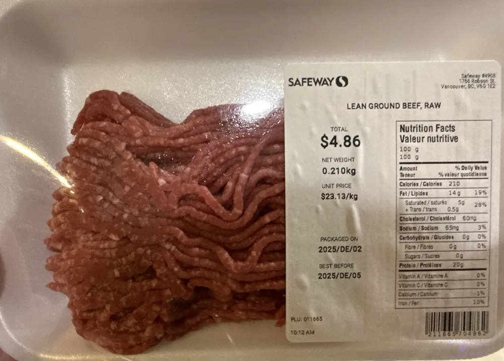 Lean Ground Beef, Raw