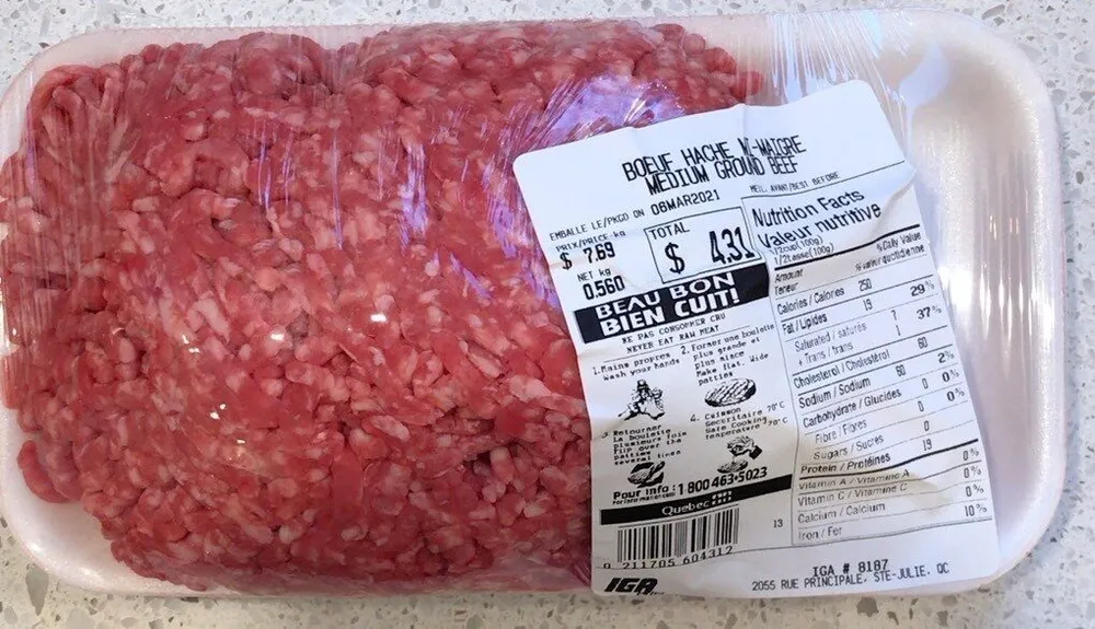Boeuf haché mi-maigre