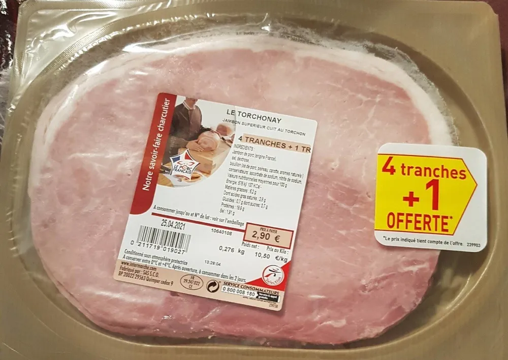 Jambon supérieur cuit au torchon