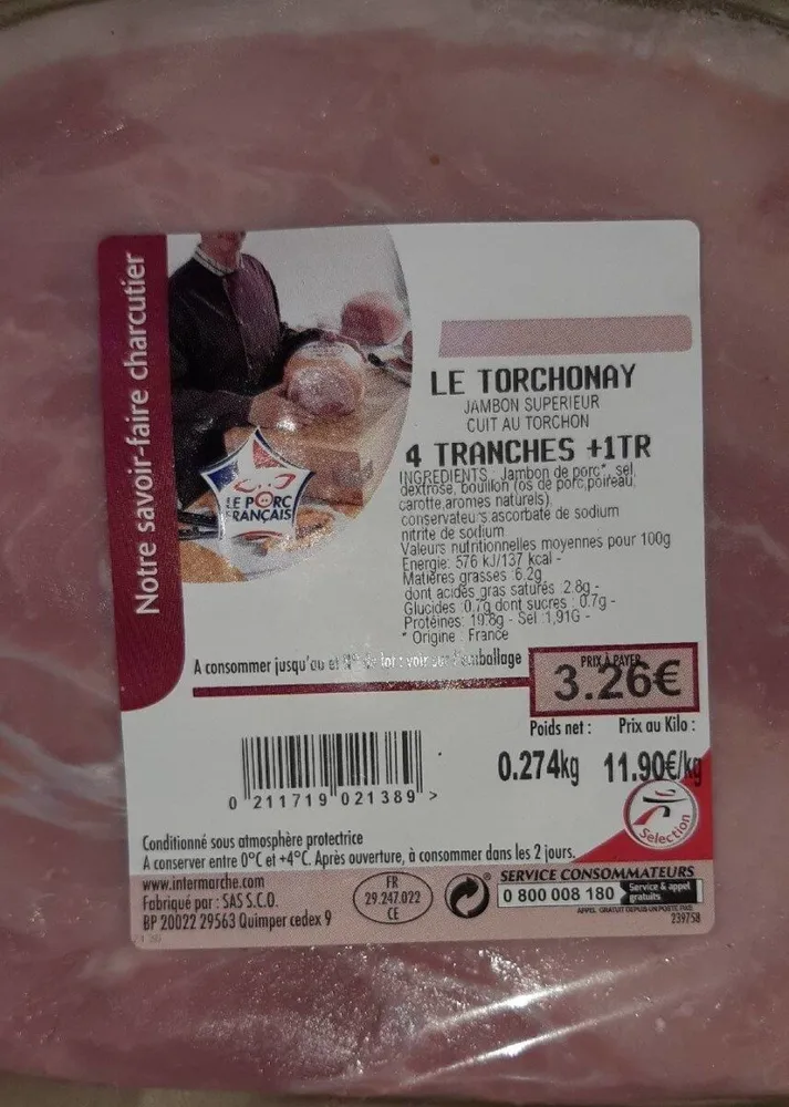 Jambon Supérieur cuit au torchon