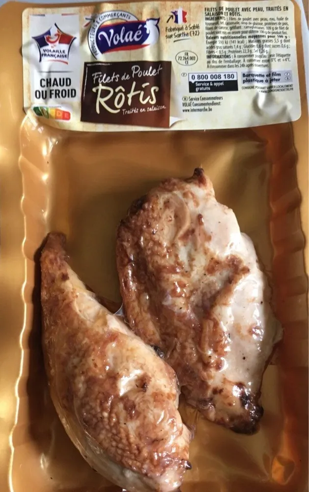 Filets de poulet rotis