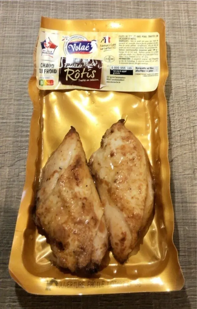 Filets de poulet rotis