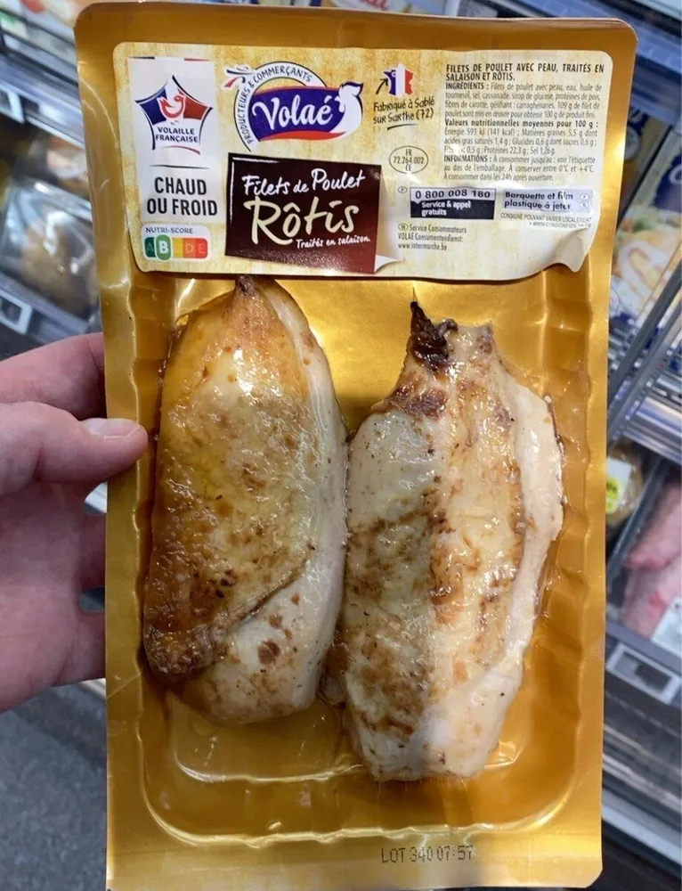Filets de poulet rotis