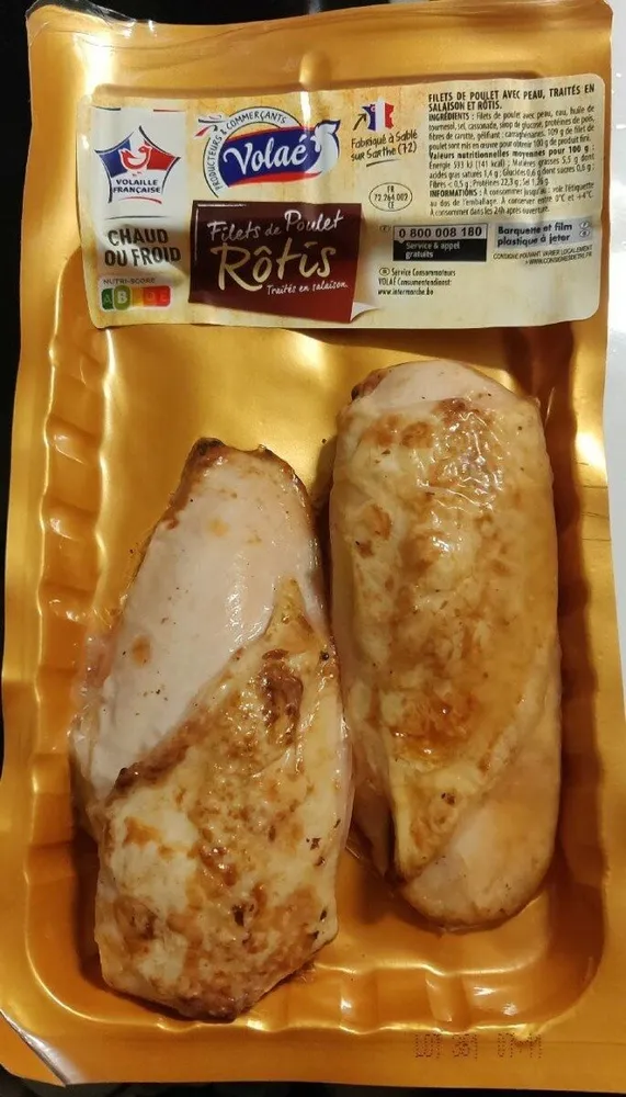 Filets de poulet rotis