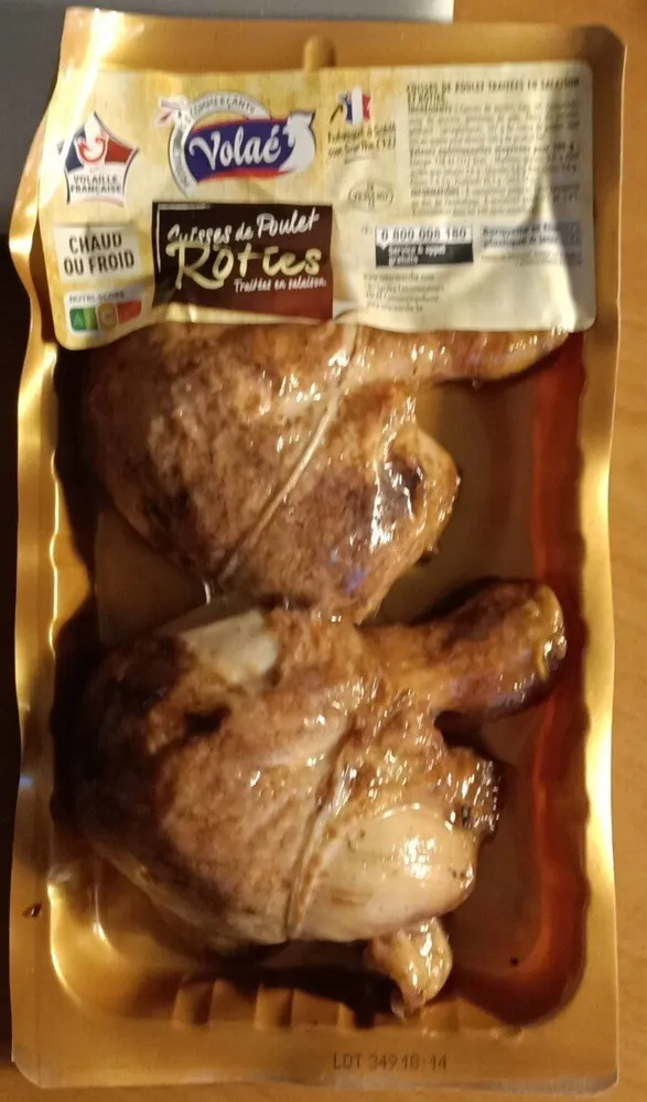 Cuisses de poulet rôties traitées en salaison