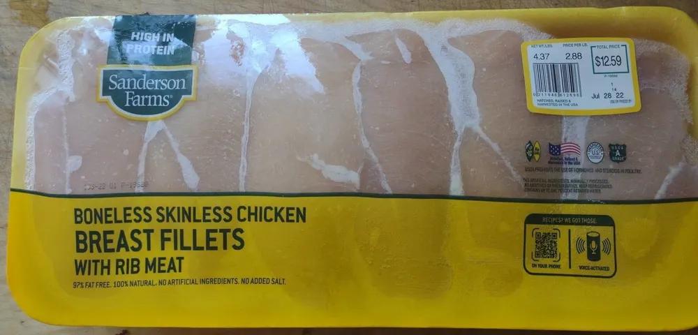 Boneless Skinless Chicken Breast Fillets with Rib Meat
