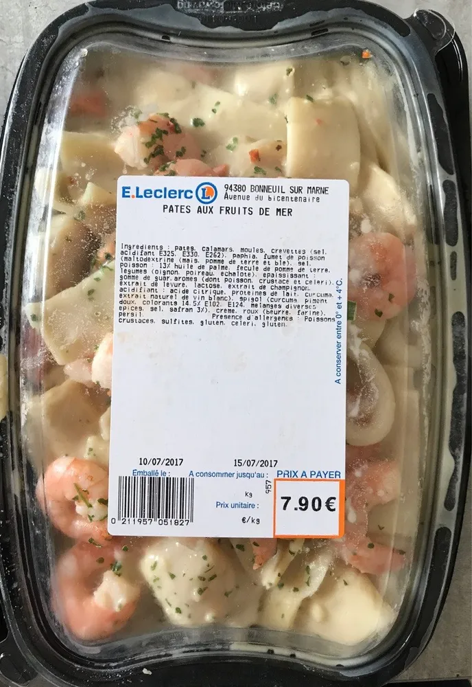 Pates aux fruits de mer