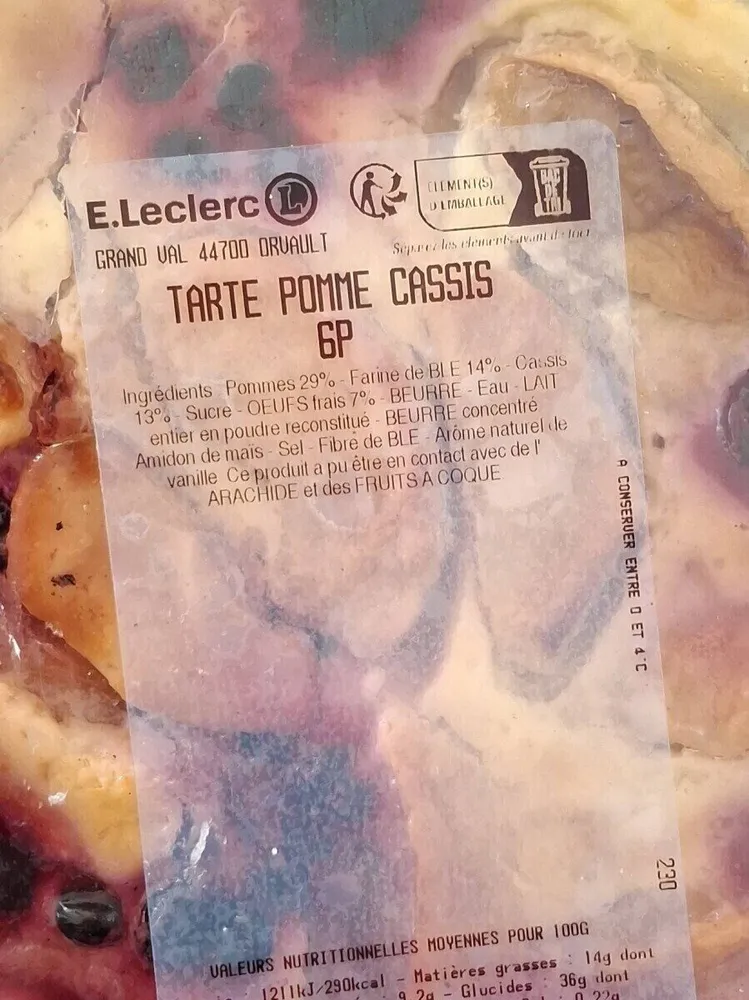 Tarte pomme cassis
