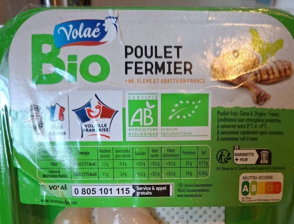 2 filets de poulet bio