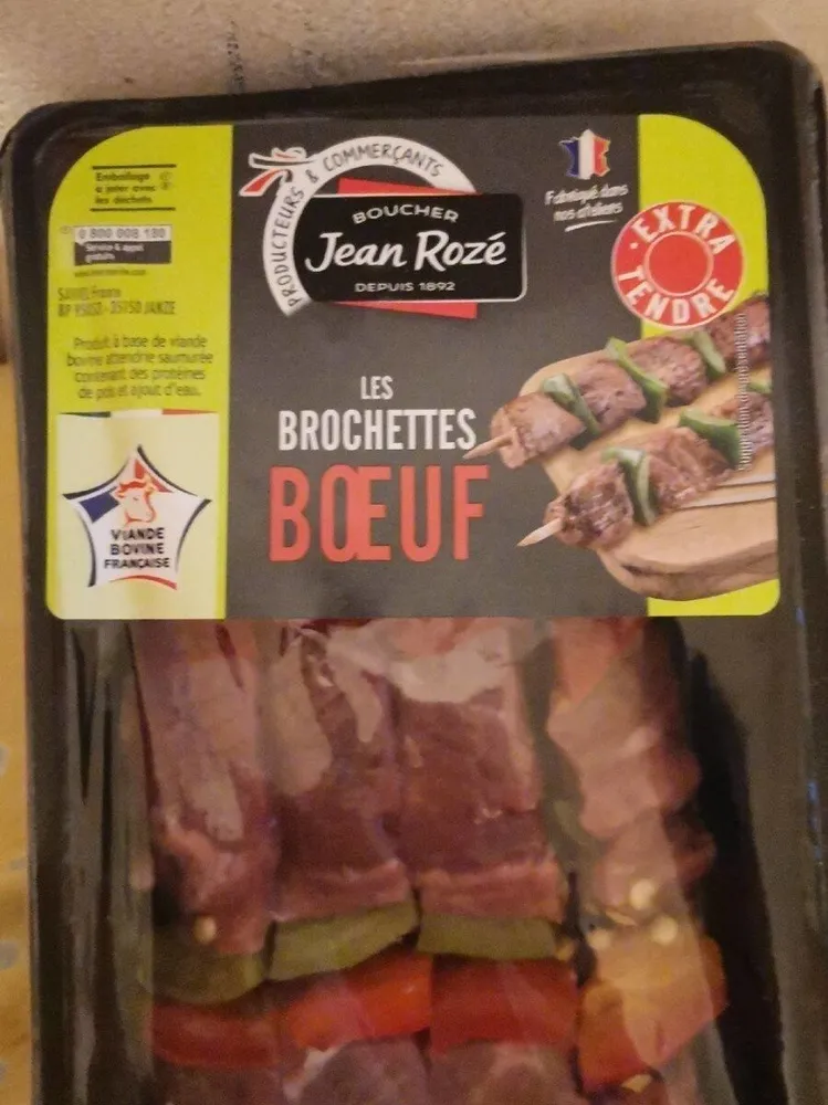 Brochettes de viande bovine attendrie