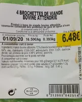 4 brochettes de viande