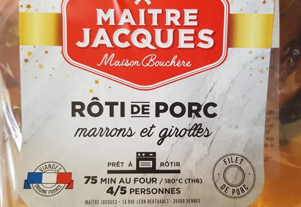 Rôti de porc, marrons et girolles