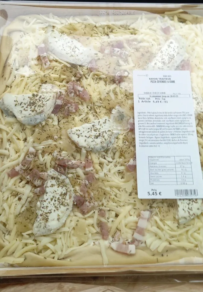 Pizza cevenole à cuire traiteur