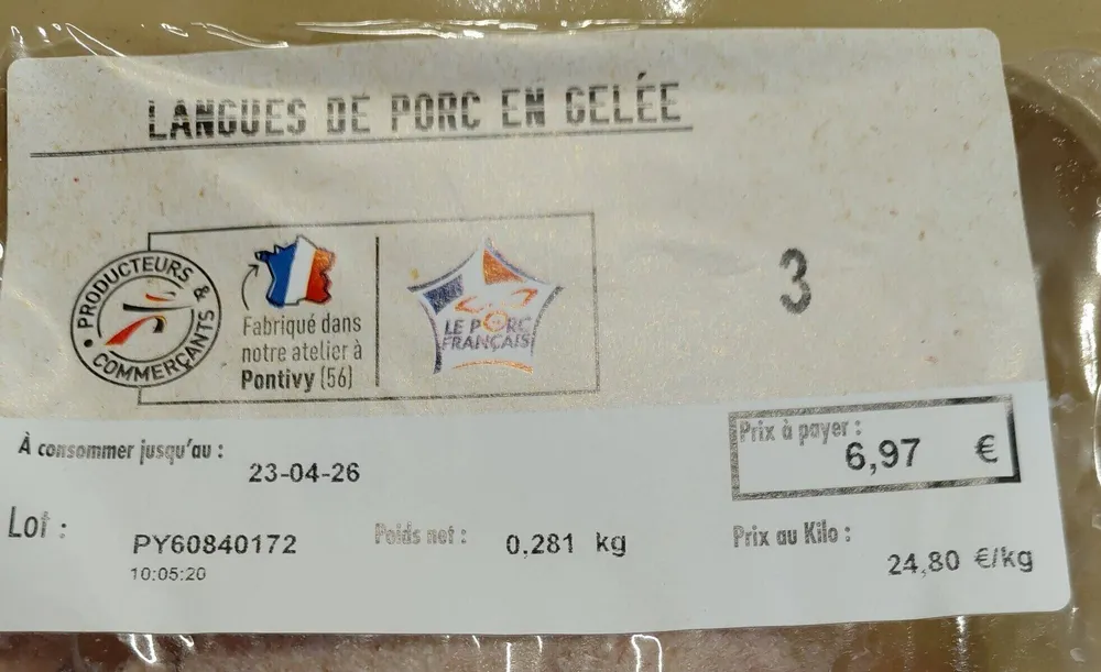 Langues de porc en gelée