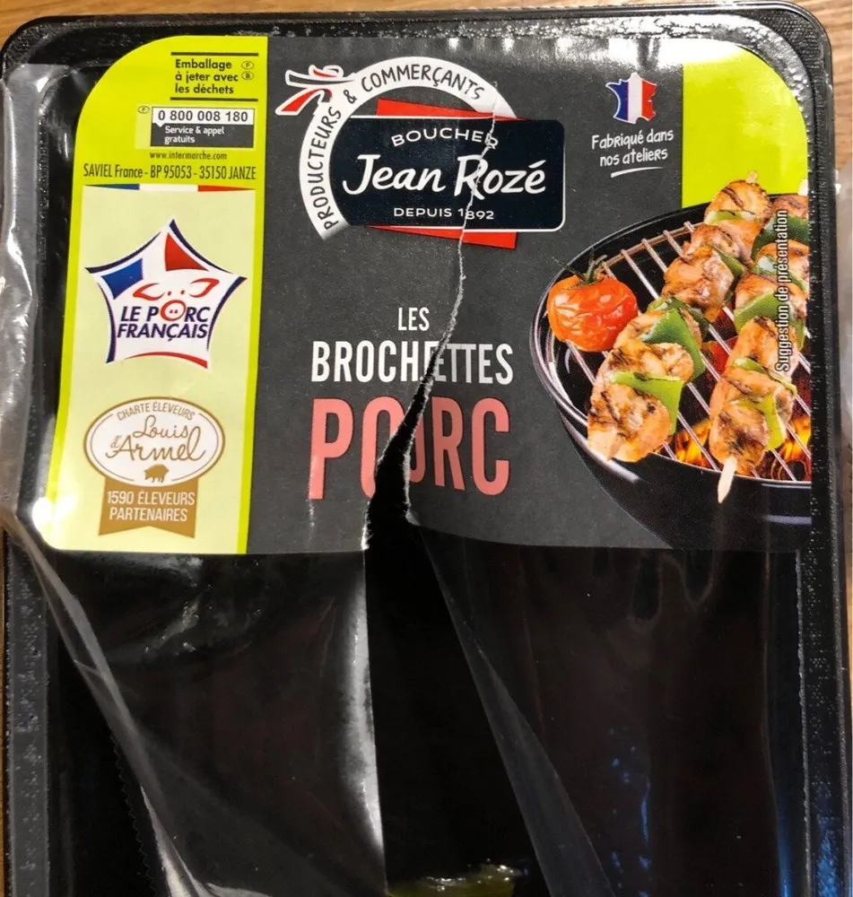 Brochettes de porc x4