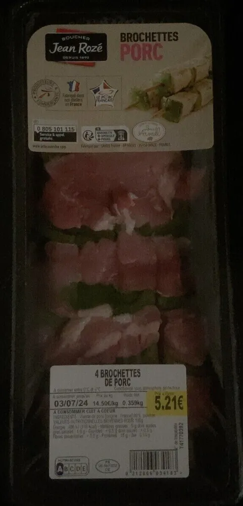 Brochettes de Porc