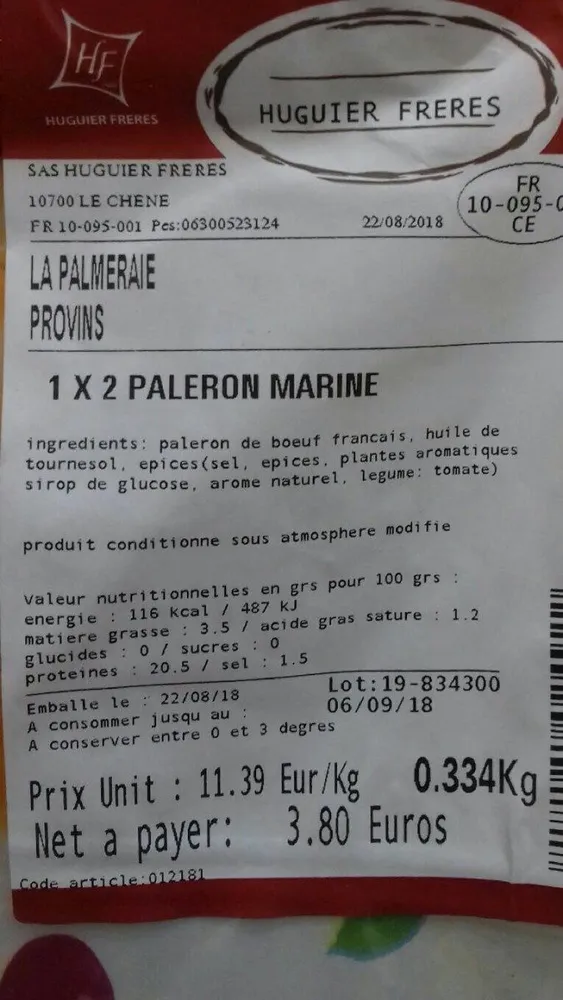 Paleron mariné