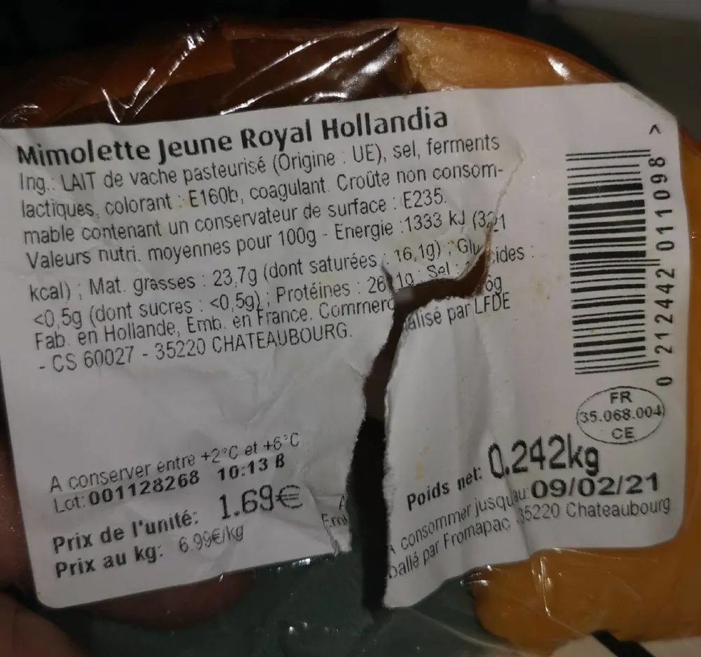 Mimolette jeune royal hollandia