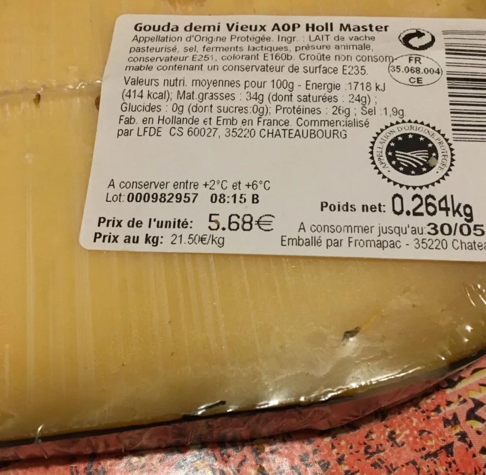 Gouda demi vieux AOP