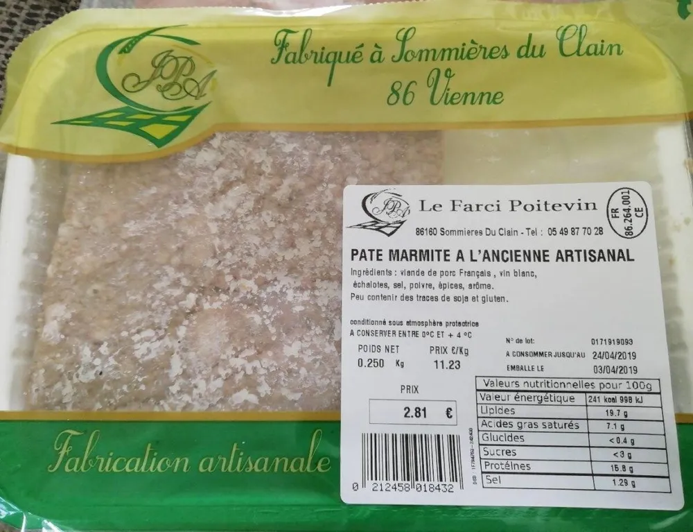 Pâte marmite à l'ancienne artisanal