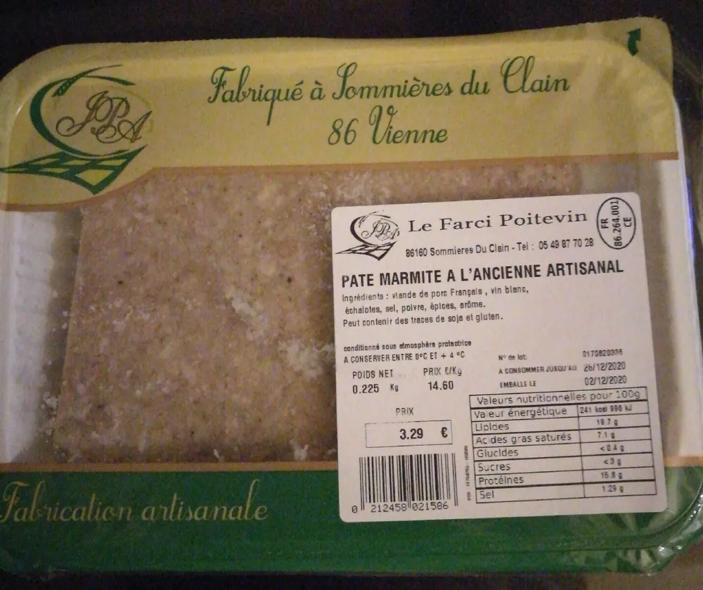Pâté marmite à l'ancienne artisanal