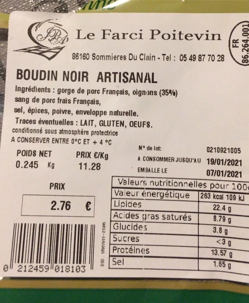 Boudin noir artisanal