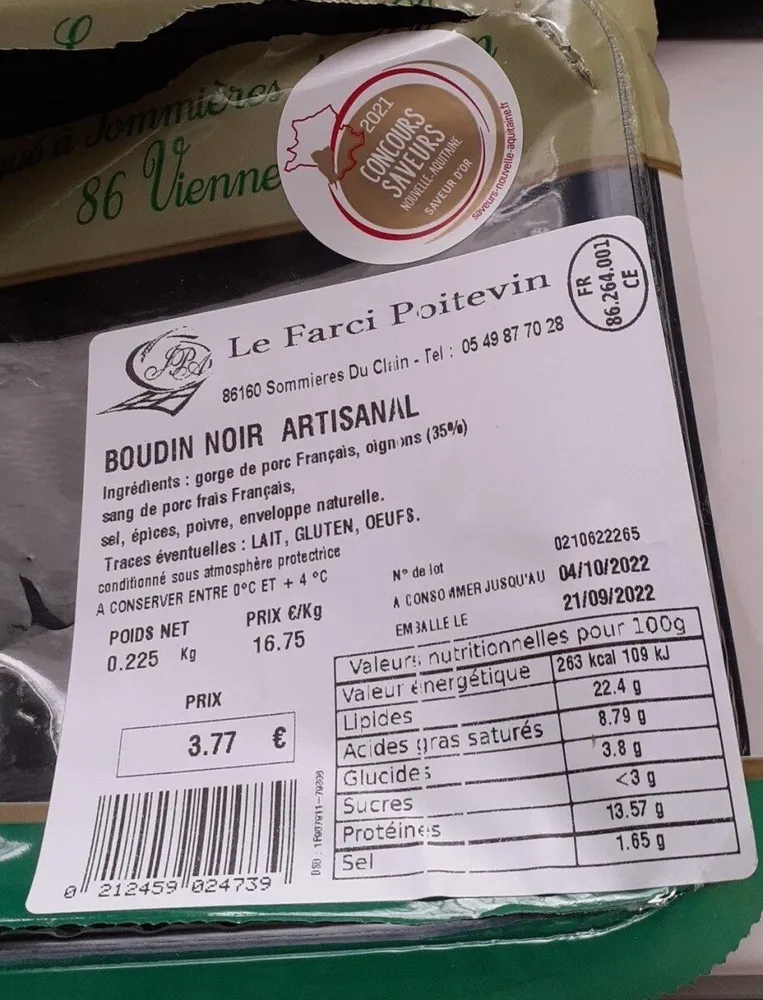 Boudin noir artisanal