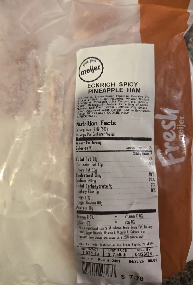 Eckrich Spicy Pineapple Ham