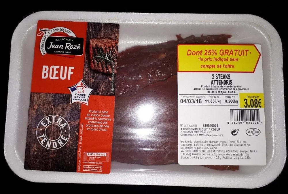 2 steaks attendris