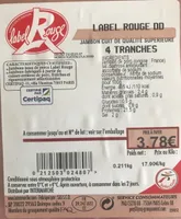 Jambon cuit label rouge