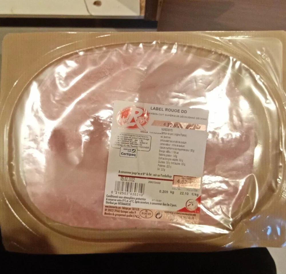 Jambon cuit supérieur decouenné degrais
