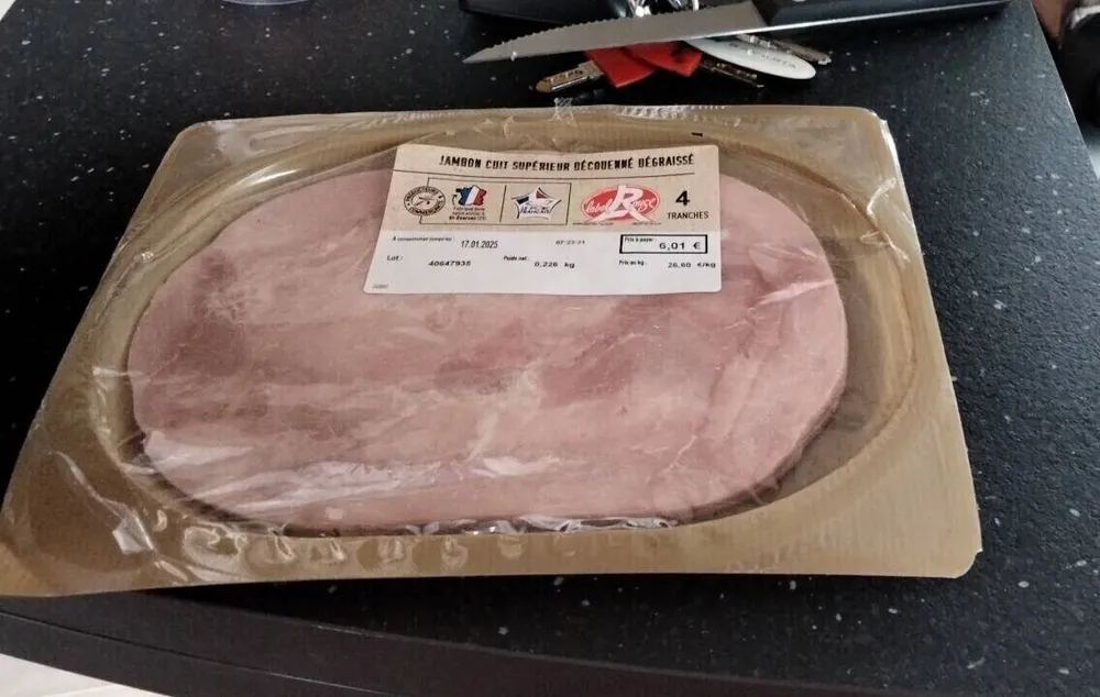 Jambon cuit supérieur découenné dégraissé