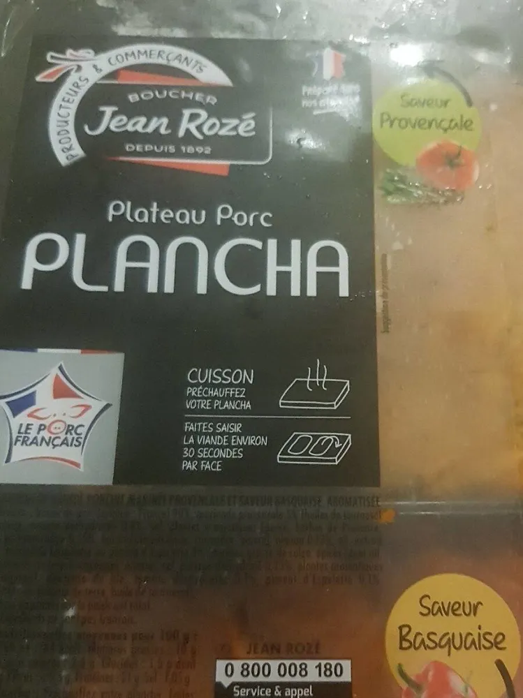 Plateau Porc Plancha