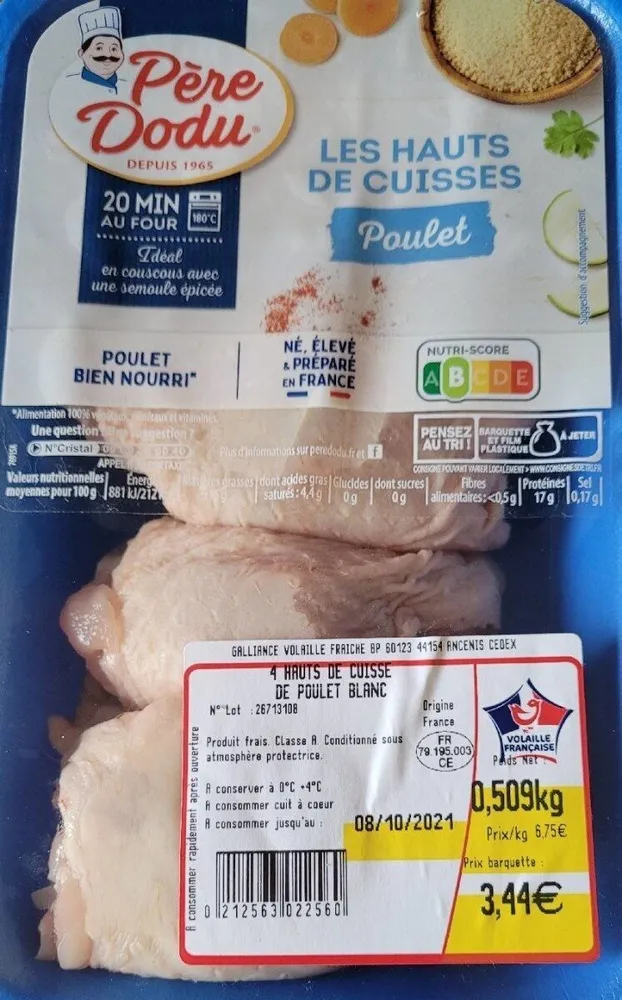 Les hauts de cuisses poulet
