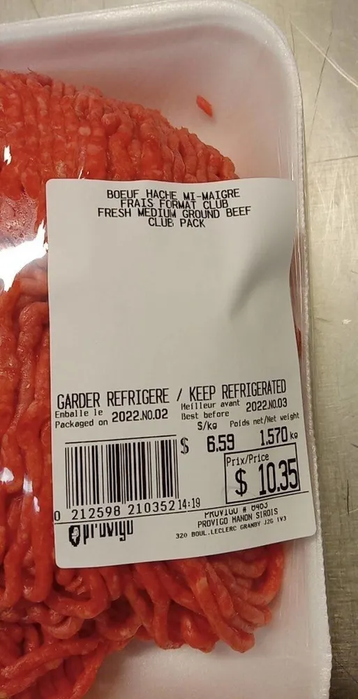 Boeuf hache mi-maigre