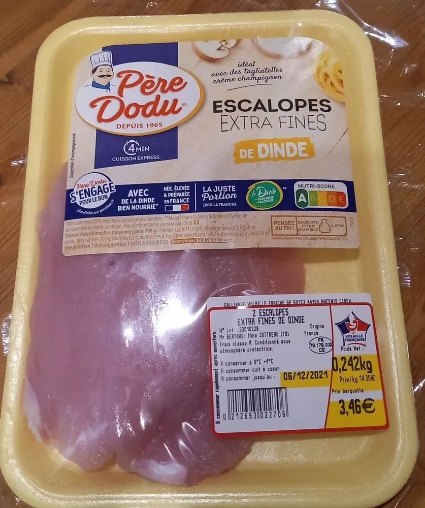 2 Escalopes extra fines de dinde