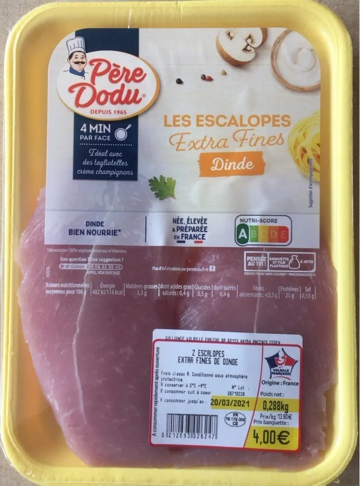 Les Escalopes Extra Fines Dinde