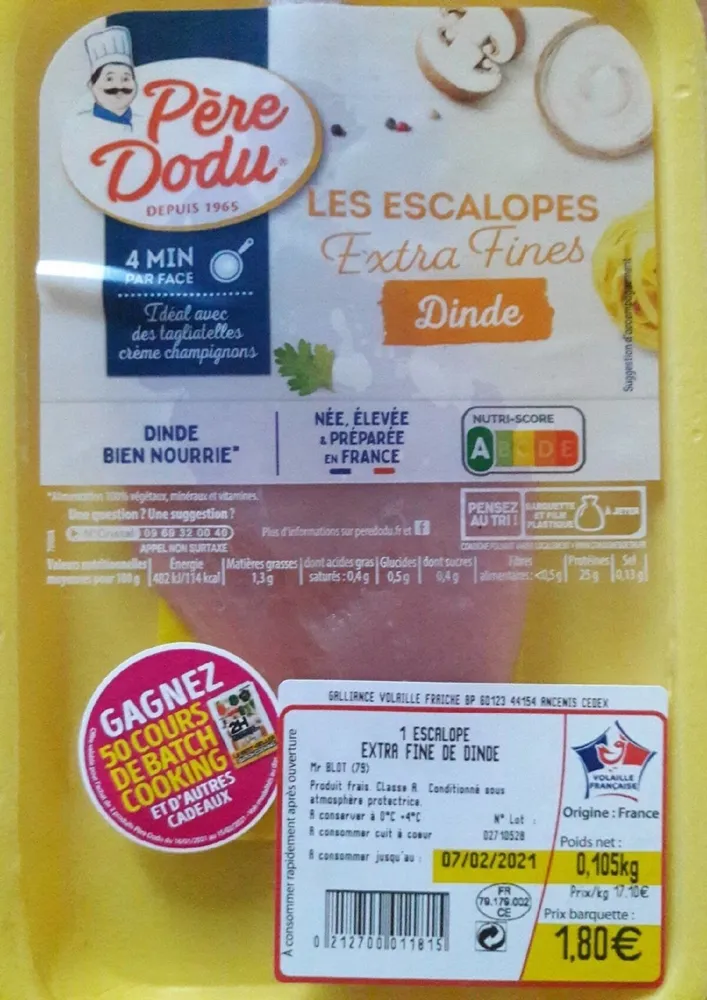 Les escalopes extra fines dinde