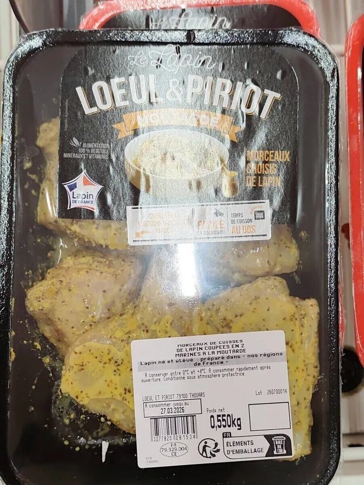 Cuisses de lapin marinées à la moutarde