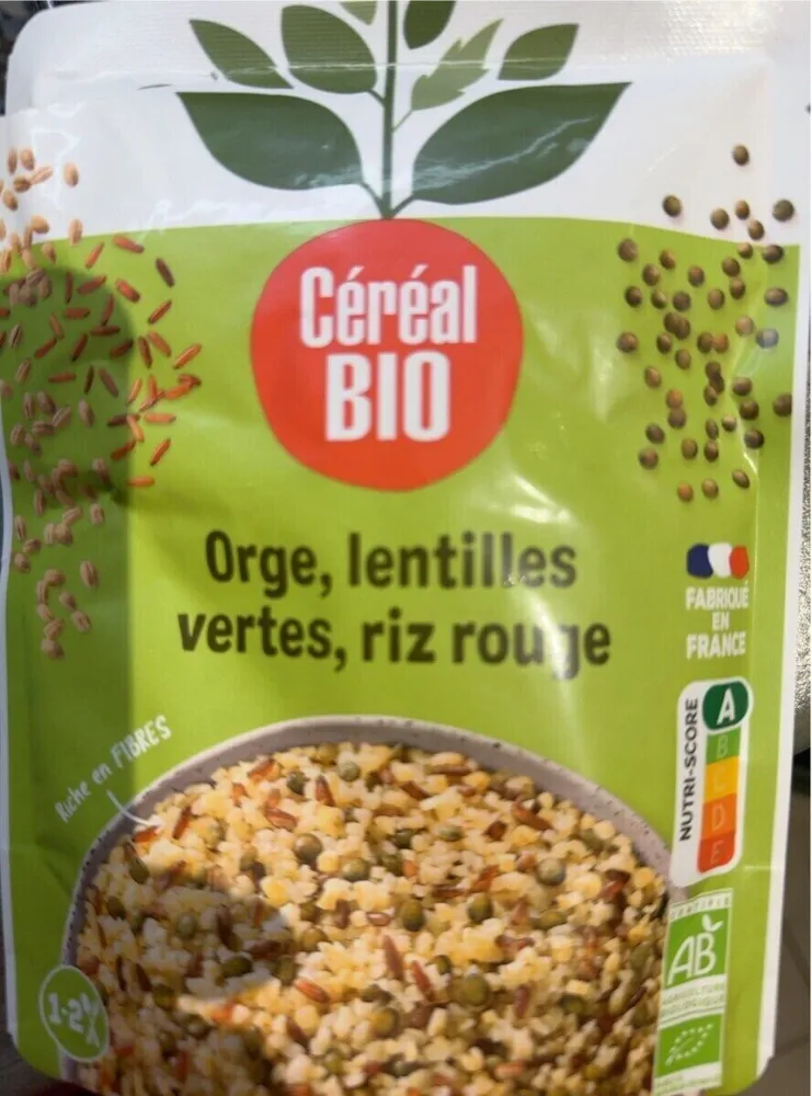 Orge, lentilles vertes, riz rouge