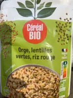 Orge, lentilles vertes, riz rouge
