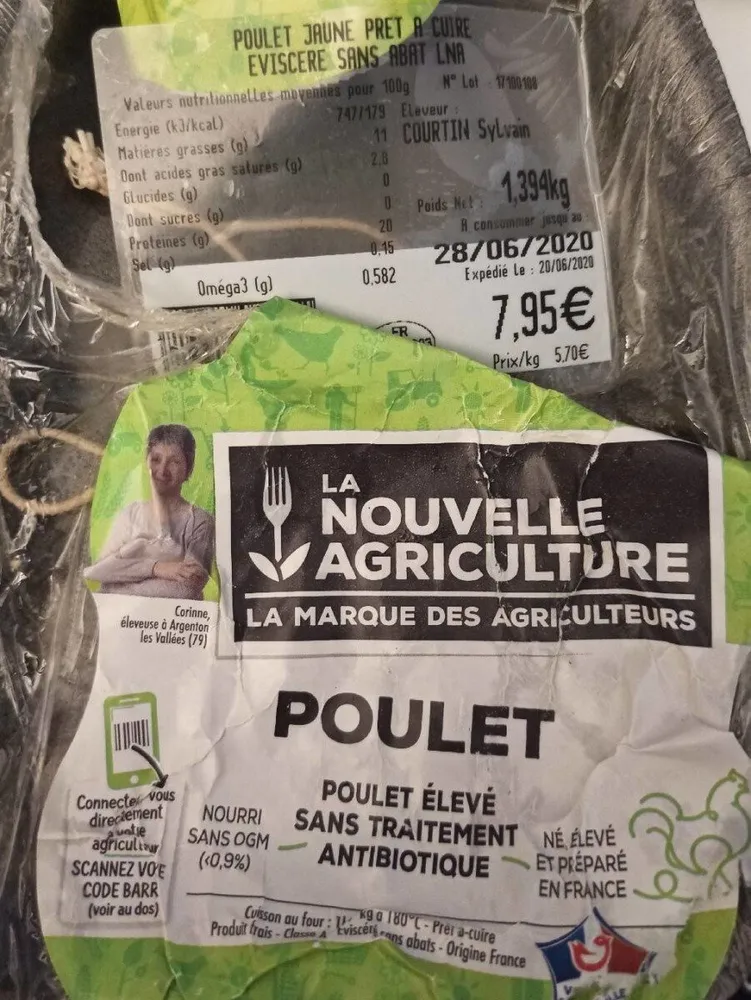 Poulet jaune prêt à cuire
