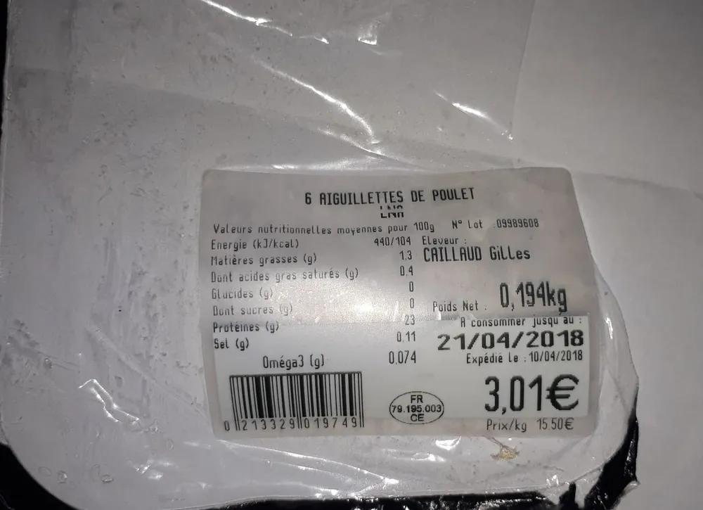 6 Aiguillettes de Poulet