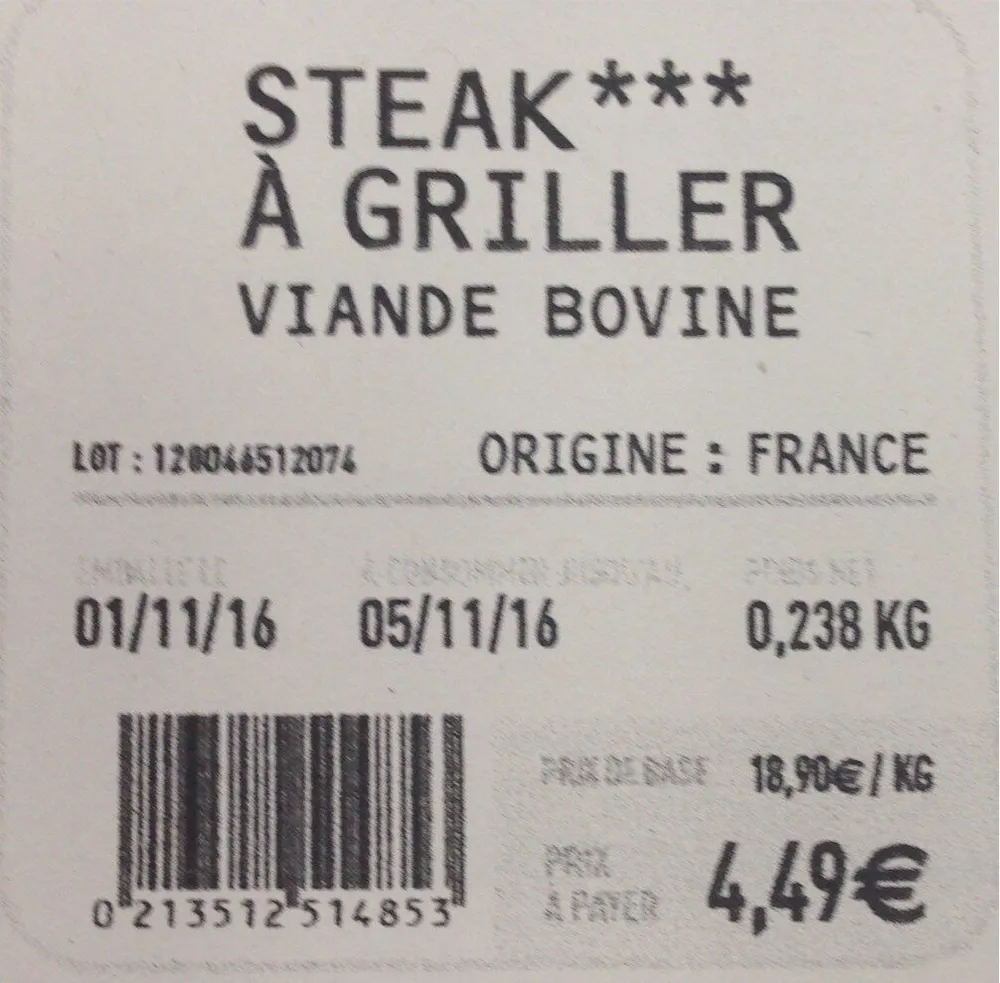 Steak à griller