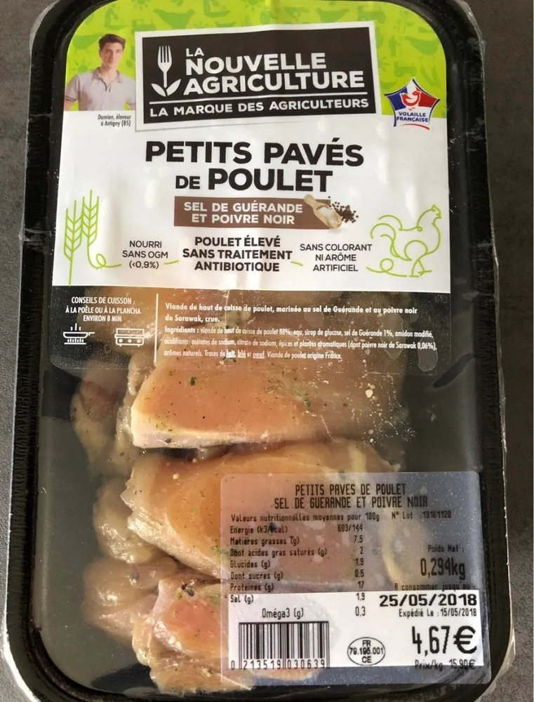 Petits pavés de poulet